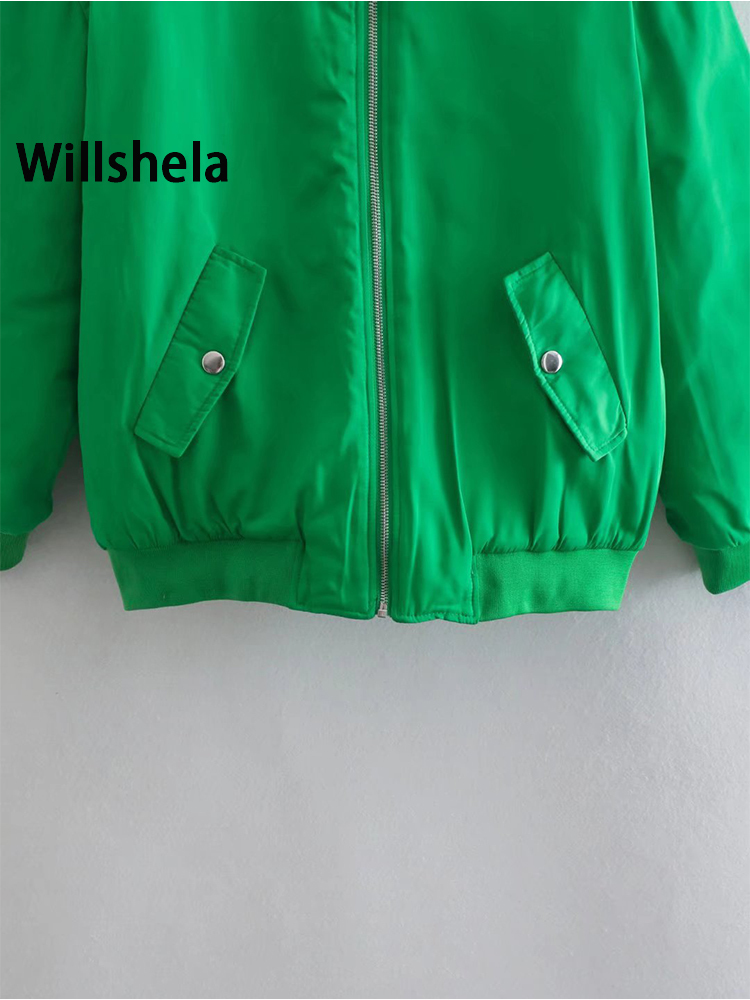 レディースジャケットウィルシェラ女性ファッション特大のボンバーコートとポケットフロントジッパーヴィンテージオネック長袖女性シックアウトウェア220916