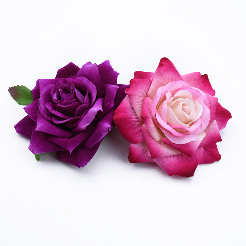 Party Decoration 10CM Big Roses Artificial Flower Home Christmas Wreaths Wedding Bridal Accessories Clearance Headwear Brooch 220919