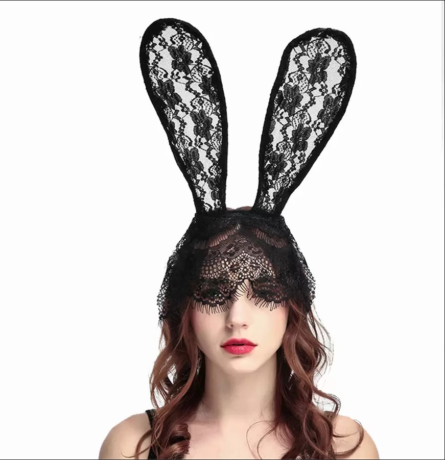 Christmas Lace Cat Bunny Rabbit uszy Masks Seksowne zasłony opaski na głowę kluby nocne maskarady maski na Halloween kostium imprezowy maska ​​twarzy