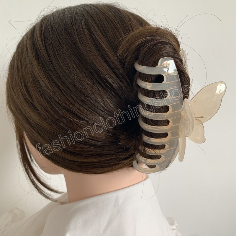 Moda coreana 11 cm dolce gelatina colore farfalla fermaglio capelli artiglio plastica morsetti accessori capelli donna