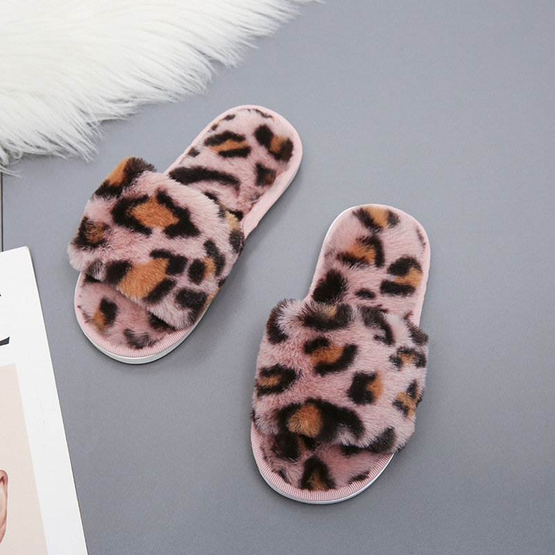 Slipper Kids Slippers Faux Fur Child Girls Plush Slippers Home Sapatos Indoor Crian￧as Flato Cute Baby Baby para meninos 220916