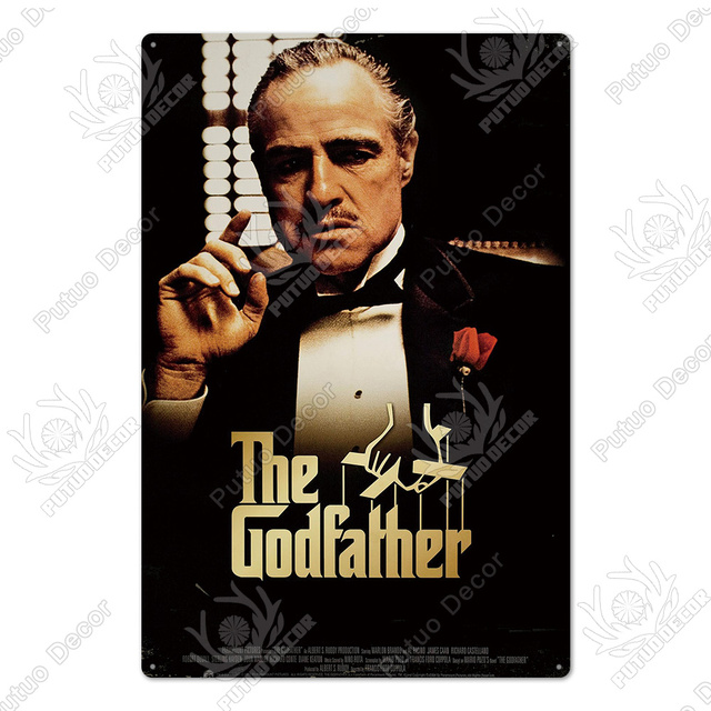 Classic Gangsters Plaques TV Metal Painting Movie Tin Signs Vintage Poster Wall Art for Man Cave Room Posters Size 30X20cm