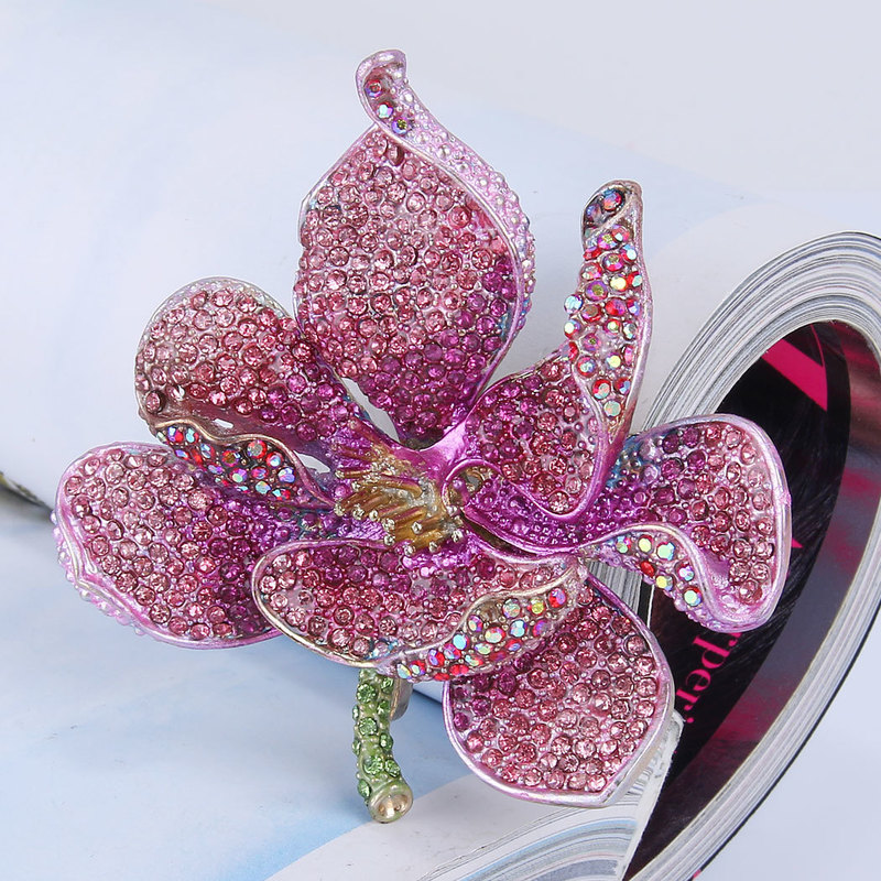 Szpilki broszki broszki kobiety orchidea kwiat brosze femme bukiet dekolt pasek klip mody biżuteria Enamel Pin Pin Prezent ślubny 220916