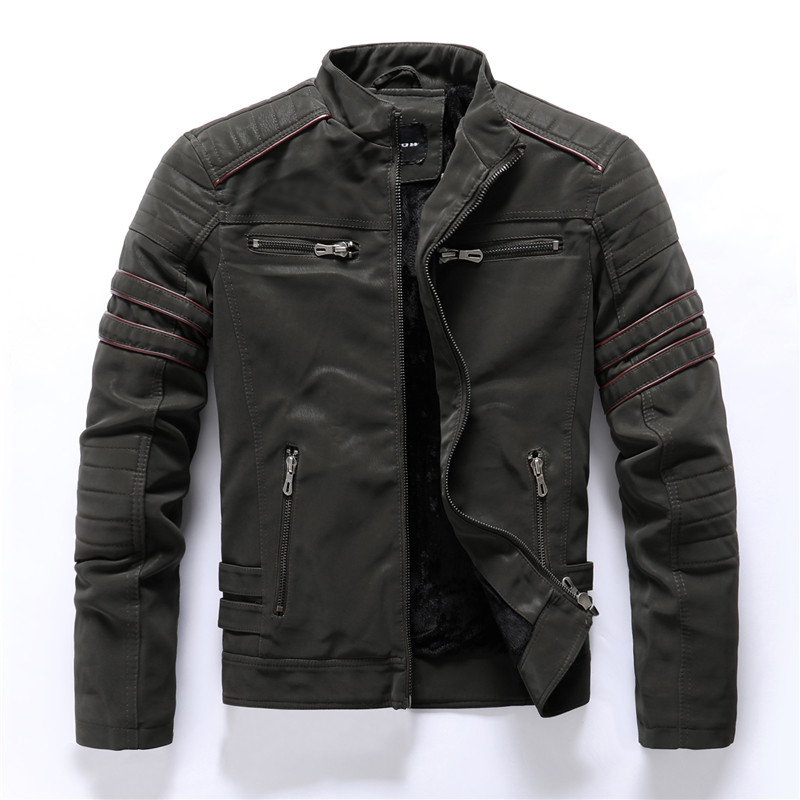 Herrenjacken Herren Winter Marke Lederjacke Casual Motorrad Winter Innenfleece PU Mantel Kunstlederjacken Herrenbekleidung Streetwear 220919