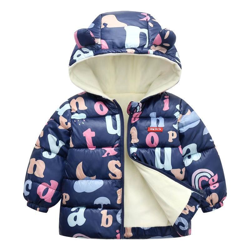 Down jas herfst winter capuchon kinderjassen voor babyjongens meisjes solide dikke fleece warme kinderen top jassen bovenkleding kleding 220919