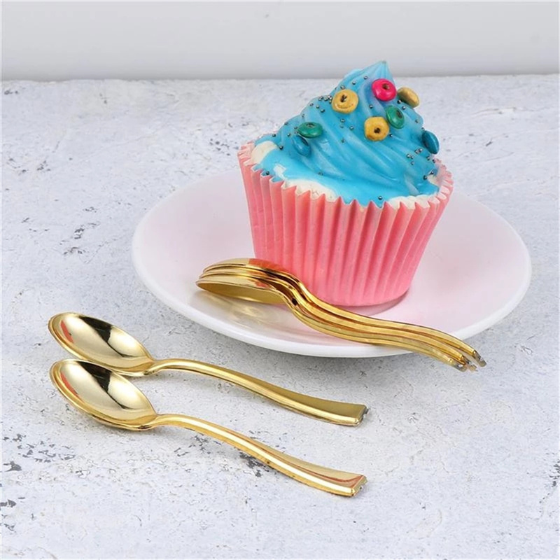 Gold/Silber Einweg Geschirr Gabeln Kunststoff Geschirr Dessert Messer Gabeln Löffel Set Hochzeit Geburtstag Party Decor Versorgung