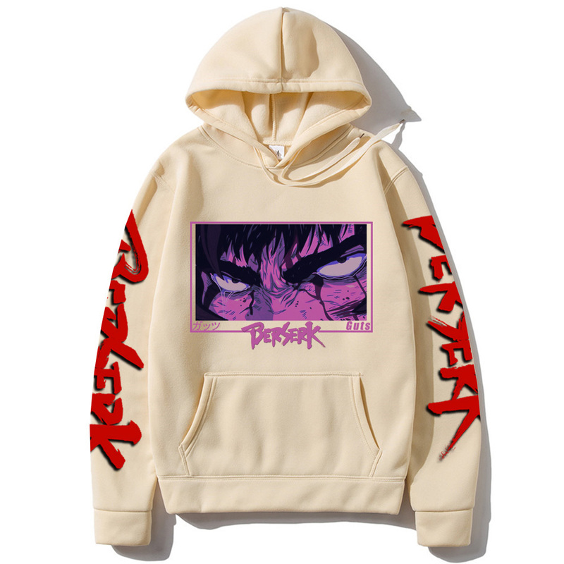 هوديز الرجال للبلوزات اليابان الأنيمي berserk harajuku guts عيون مانغا القوطية الشتاء pullover الأزياء طويلة الأكمام الرجال الأسود 220919