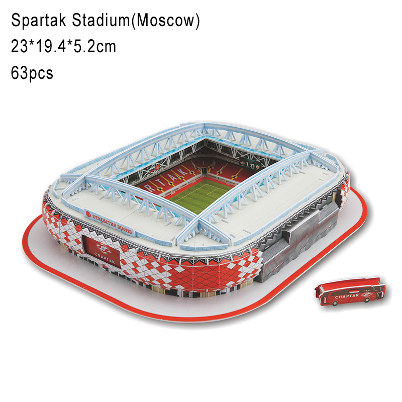 Block DIY 3D Pussel Jigsaw World Football Stadium Europeisk fotboll Lekplats Monterad Byggnadsmodell Leksaker för barn GYH 220919