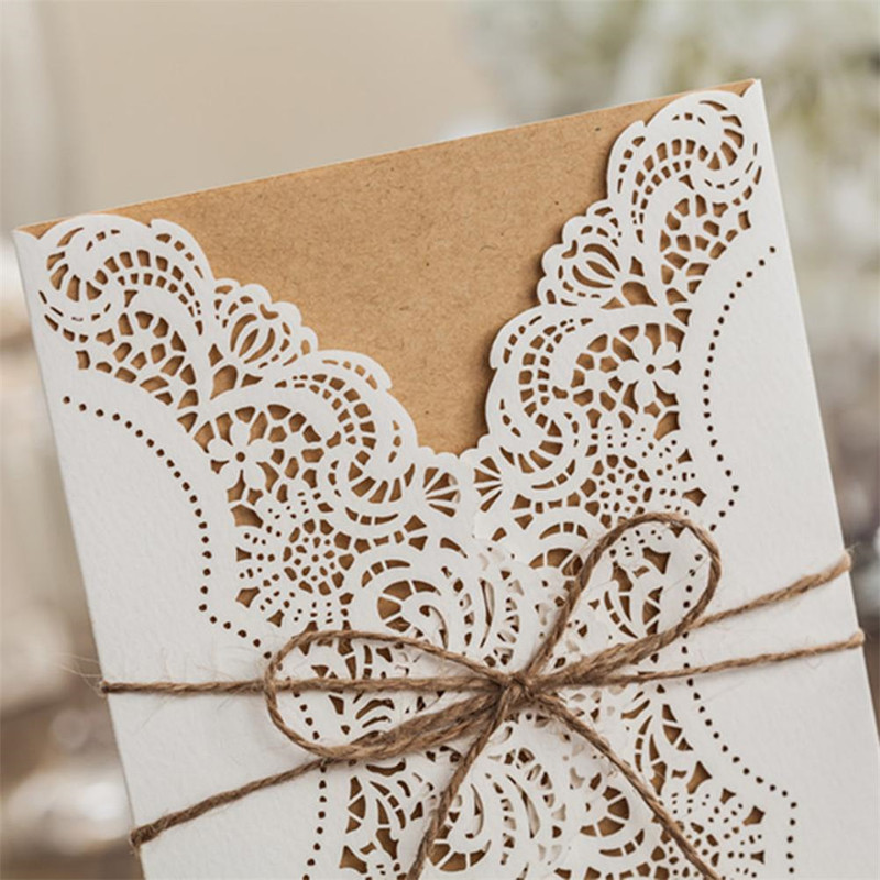 Cartes de voeux papier découpé au laser Kits de cartes d'invitation de mariage avec enveloppes cadeau d'anniversaire décor fournitures de fête 220919