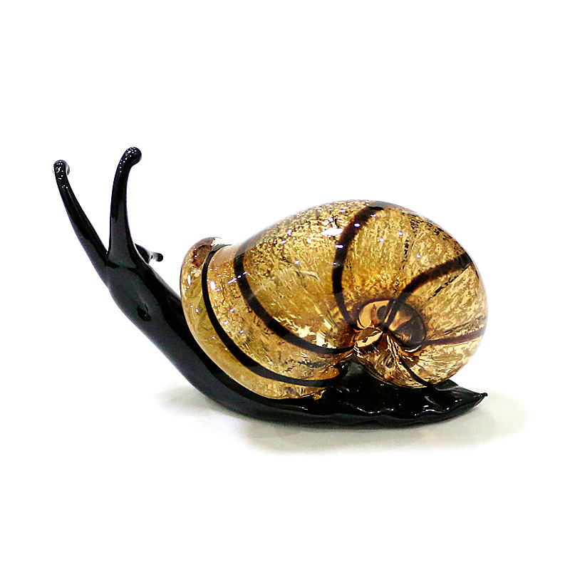 Objetos decorativos Figuras da folha de prata Murano Glass Snail Ornamentos em miniatura Miniatura Coleção de animais Coleta Decoração de casa Presente para crianças 220919