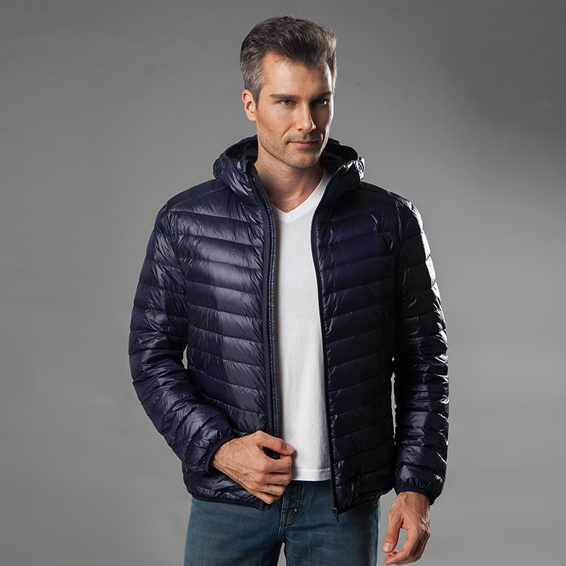 Parkas de plumón para hombre con capucha Chaqueta ultraligera para hombre Parka cálida 4XL 5XL 6XL Tallas grandes Invierno 90% Hombres Abrigo de plumón de pato blanco # 150 kg 100 cm L 220919