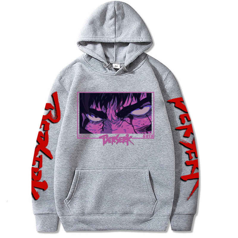 هوديز الرجال للبلوزات اليابان الأنيمي berserk harajuku guts عيون مانغا القوطية الشتاء pullover الأزياء طويلة الأكمام الرجال الأسود 220919