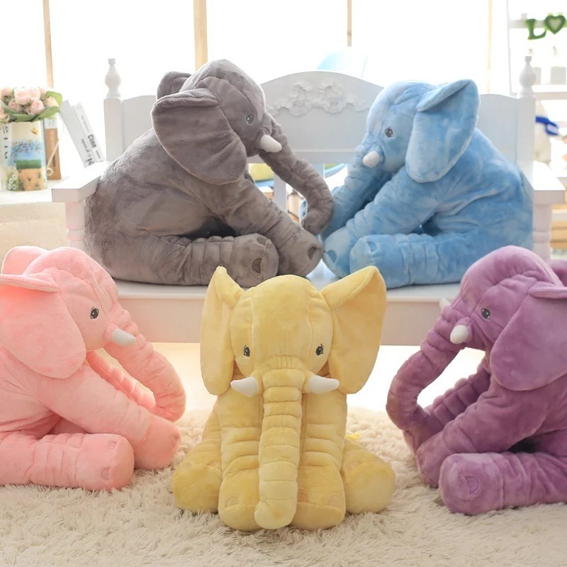 베개 40cm60cm 귀여운 아기 쿠션 유아 플러시 코끼리 인형 달래 장난감 어린이 방 침대 장식 220916