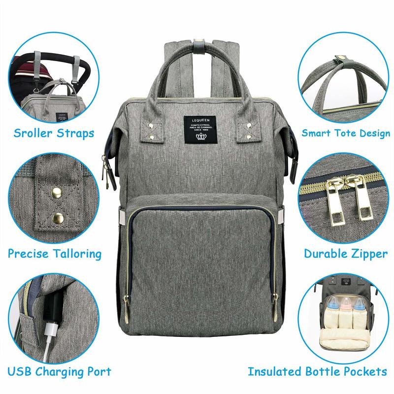 Sacchetti pannolini Backpack di grande capacità Baby di maternità impermeabile con interfaccia USB Viaggio di mummia passeggino 220919