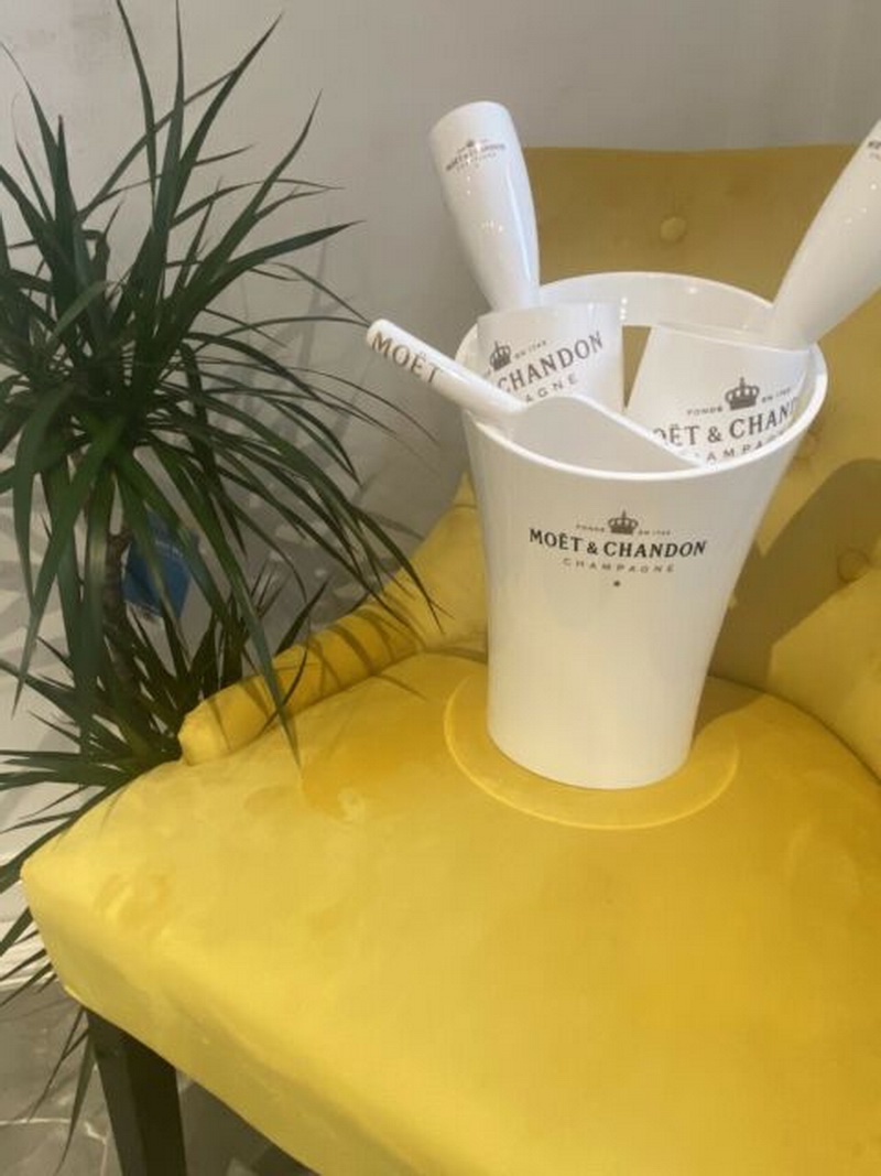 Verres de seau à glace à champagne ensemble de tasses de refroidisseur en plastique blanc pour les fêtes