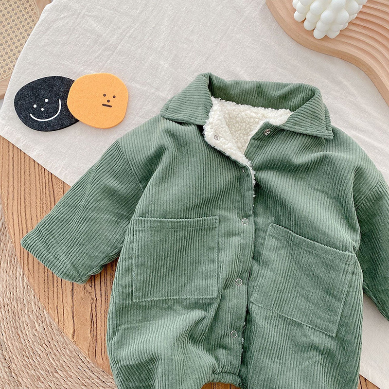 Rompers Milancel Baby Corduroy Jumpsuits Fur Lining Girls Roupas de l￣ de l￣ 220919