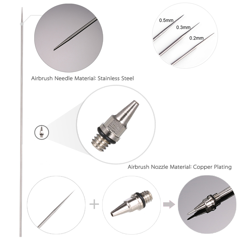 Pistolets de pulvérisation Nasedal aérographe à double action 0.3mm 7cc pistolet à air pour modèle de gâteau peinture maquillage tatouage voiture art outil de bricolage 0.2mm / 0.5mm 220919