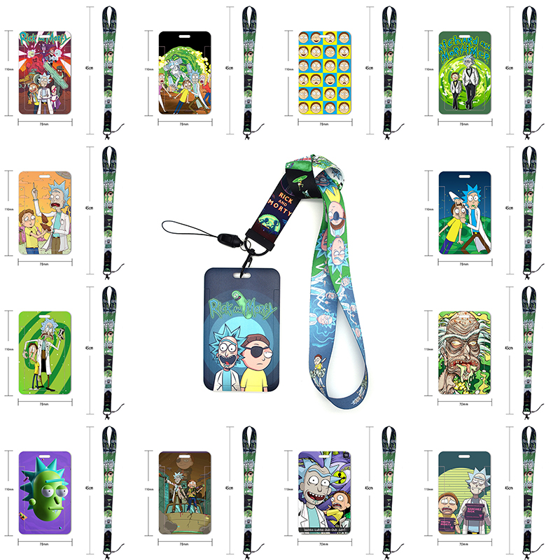 Scientist and Grandson Cartoons Lanyard ID Card Cover Neck Strap Keychain Lariat Phone Strap Credit Badge Holder Jewelry
