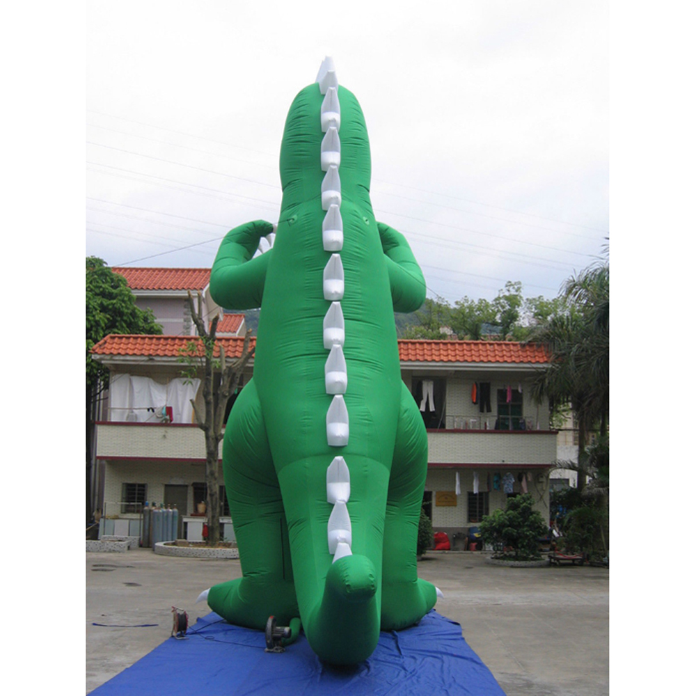 Animal de desenho de dinossauro inflável gigante para decoração de eventos ao ar livre atraente escultura verde dragão verde