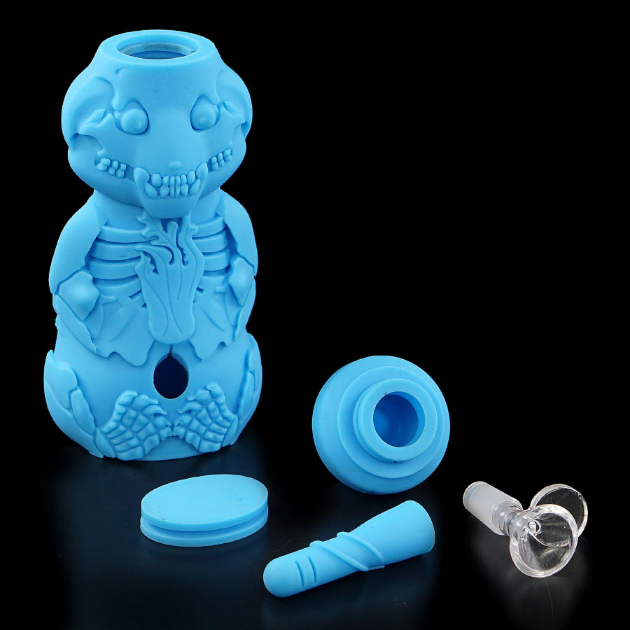 Hookahs smoking accessories water pipes skeleton bear silicone pipe dab rig