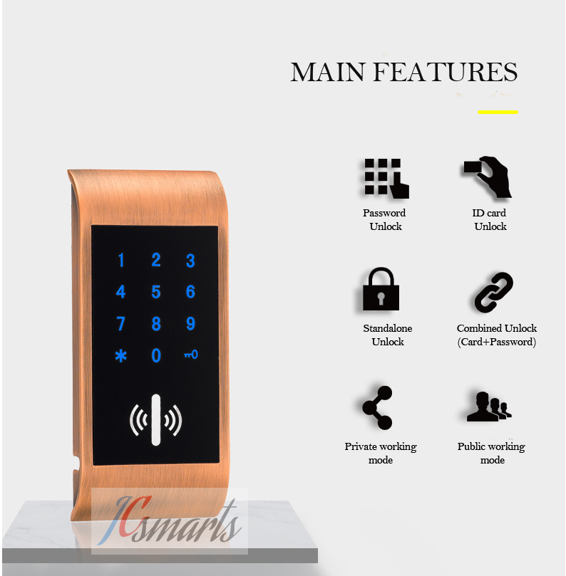 Armoire à tiroirs Serrure d'identification électronique Mot de passe intelligent Numéro Code Clavier Serrure de casier de sauna numérique