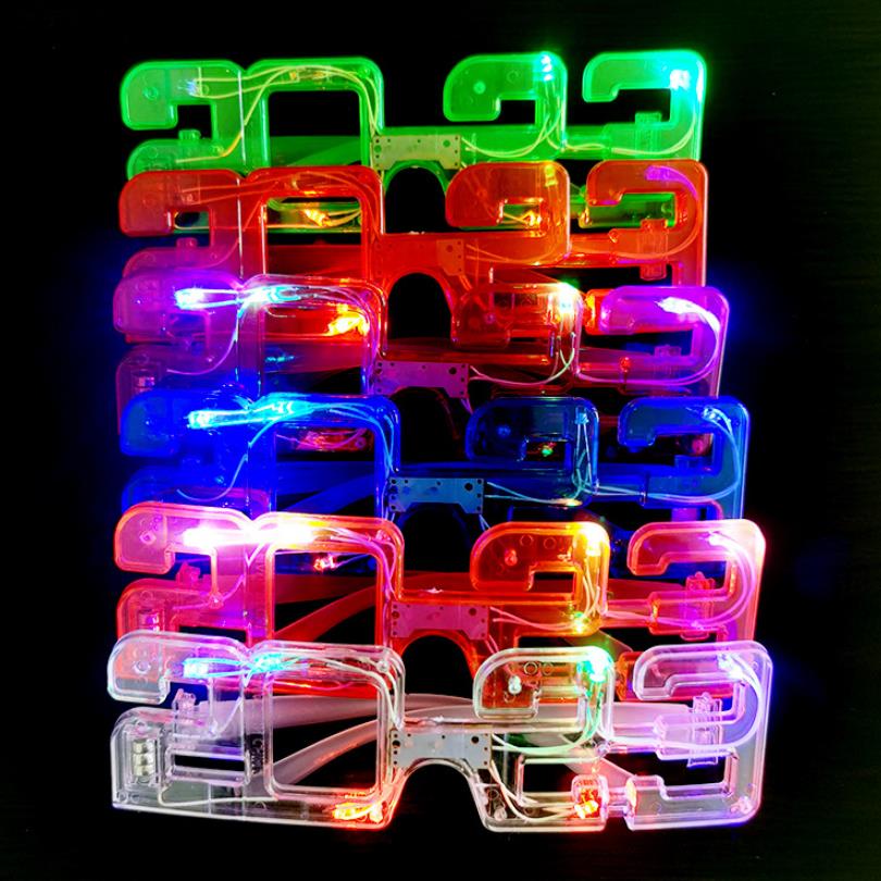 LED Toys LED LED 2023 copos brilhantes piscando óculos rave Shutter Shutter Tons óculos para o ano novo Kids Adults Tamanhos