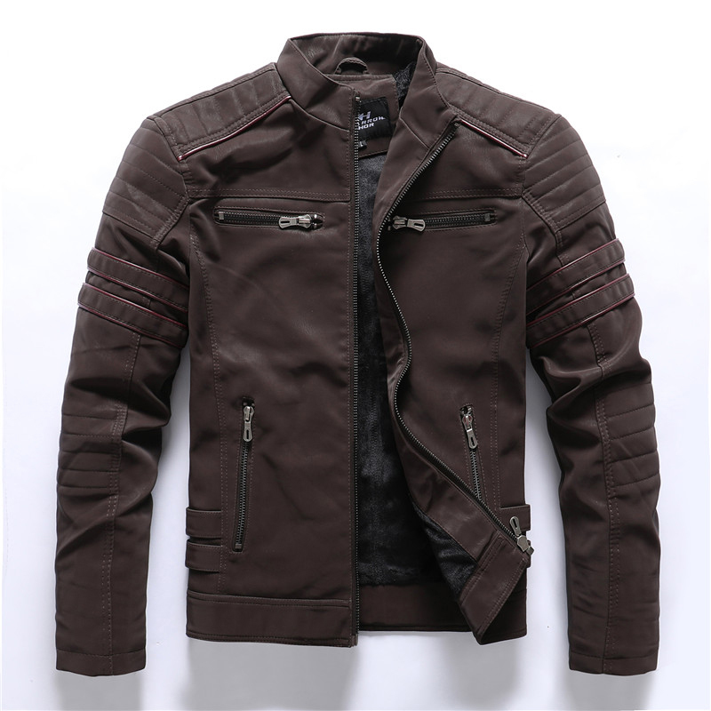 Hommes Vestes Hommes Hiver Marque Veste En Cuir Casual Moto Hiver Intérieur Polaire PU Manteau Faux Cuir Vestes Hommes Vêtements Streetwear 220919