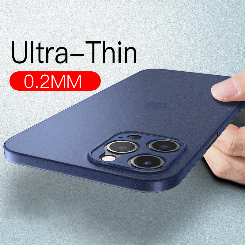 0.3mm Matte PP Phone Cases Ultra Fino Slim Fosco Cobertura Completa Capa Flexível Proteção de Câmera para iPhone 15 14 13 12 Mini 11 Pro Max X XS XR 8 7 Plus DHL