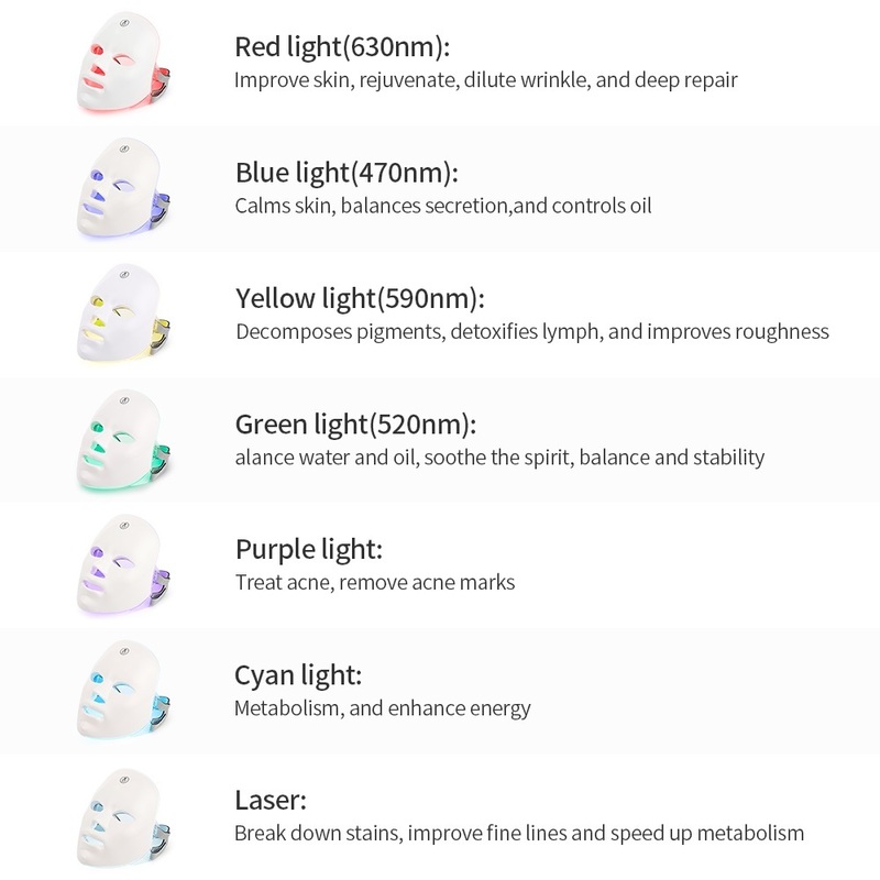 페이스 케어 장치 USB 충전 LED 마스크 폰 요법 피부 회춘 안티 여드름 주름 제거 스킨 케어 마스크 피부 브라이트닝 220916