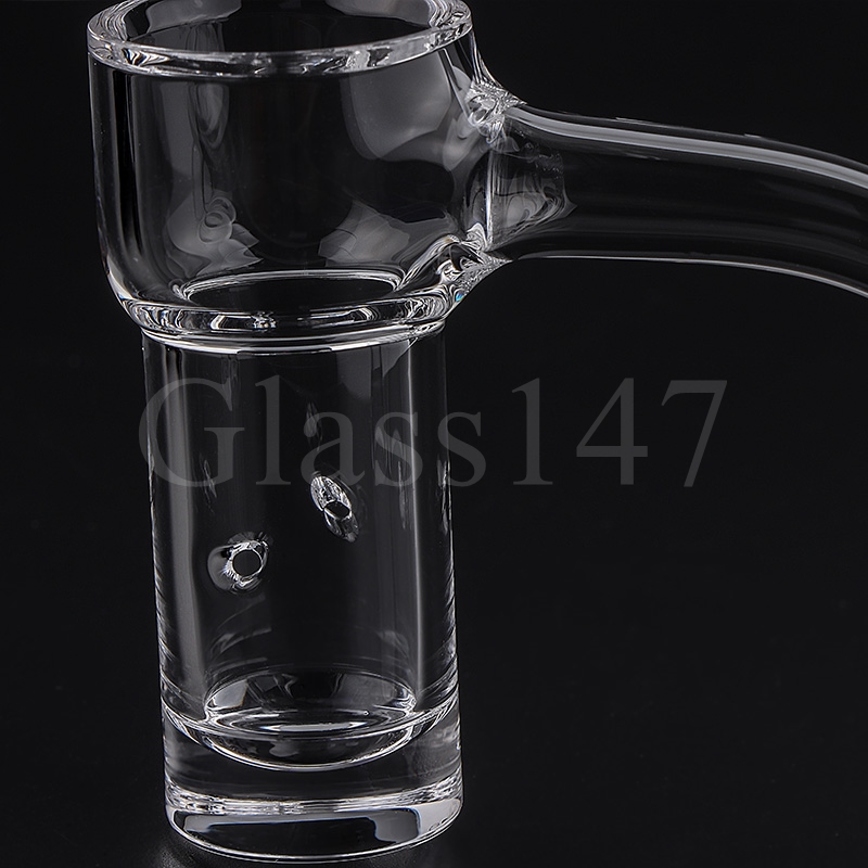 Full Weld Auto Highbrid Quartz Banger Smoking Beveled Edge Seamless Nails With Dichro Glass Cap Tourbillon/Spinning Air Holes For Glass Water Bong Dab Rigs Pipes