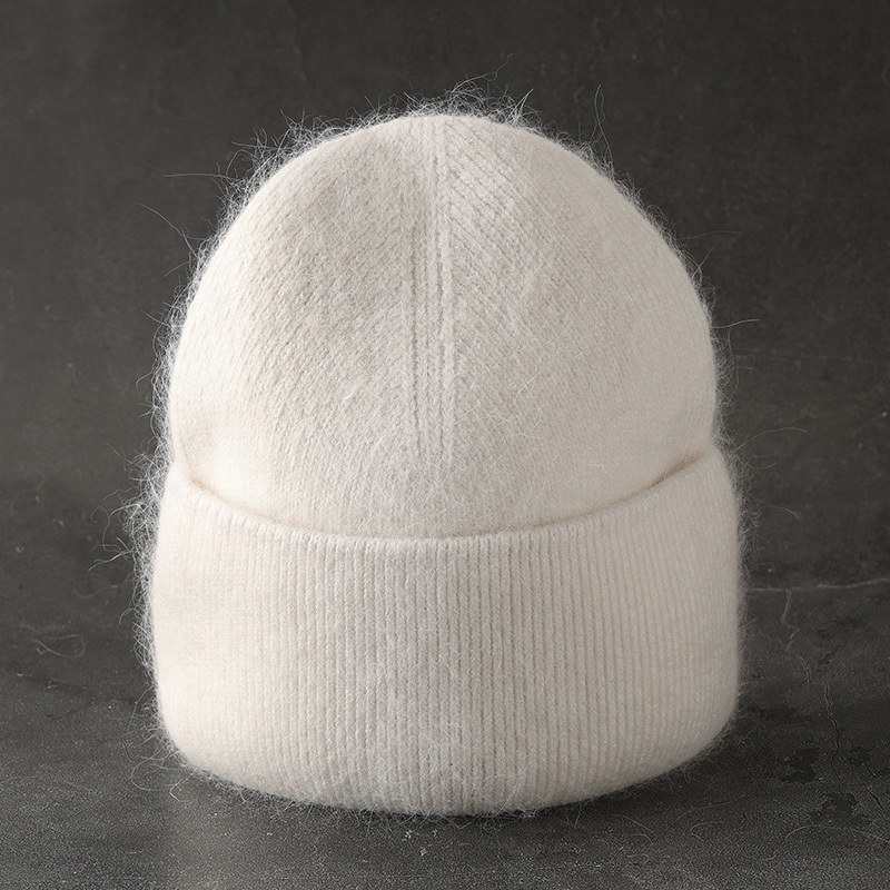 Beanieskull Caps Fashion Winter Hat for Women Solid Color Real Rabbit Fur Beanies woman nit bonnet female warm Skullies 220920