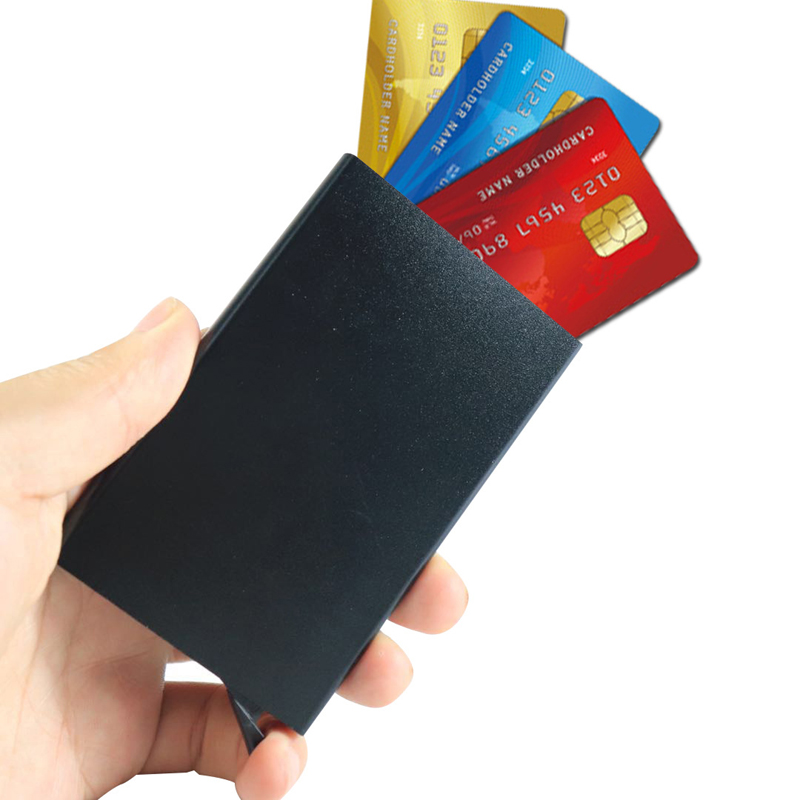 حامل البطاقات DHLحامل بطاقة الائتمان معرف الائتمان البسيط Porte Porte Carte Right Aluminium Metal Bants Pocket Bank