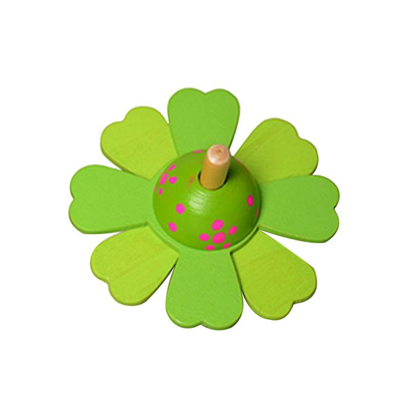Wooden Colorful Relaxed Ornaments Mini Hand Spinner Flower Spinning Top Novelty Relieve Stress Spinner Toy Flowers