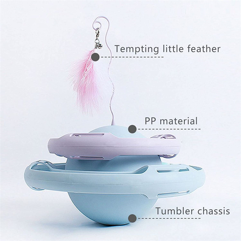 Cat Furniture Scratchers Pet Toy Puzzle Interactive Kitty Stick with Feather Tumbler Shape Puss Kitten Exercise Supplie for All Kinds 220920