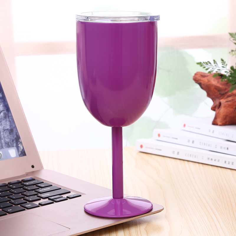 Verres à vin à gobelet en acier inoxydable de 10 oz cadeau de désherbage isolé à double paroi