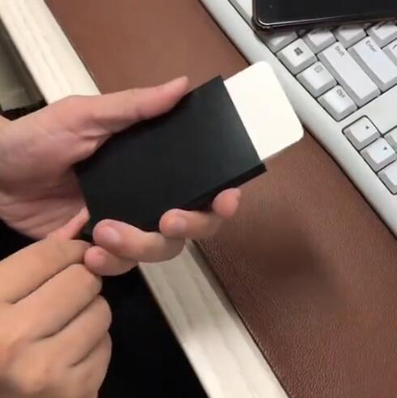 DHLPostępowcze kart antykradzieżowych Uchwyt karty kredytowej Minimalistyczny porta carte cienki aluminium metalowe portfele kieszonkowe
