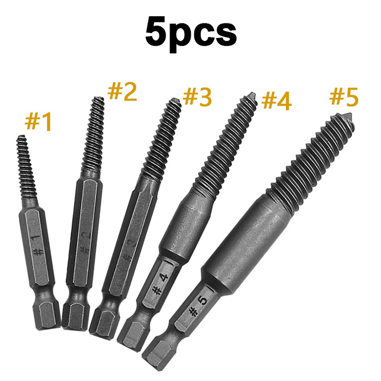 Screwdriver Screw Extractor Center Drill Bits Guide Set Broken Damaged Bolt Remover Hex Shank And Spanner For Broken Hand Tool
