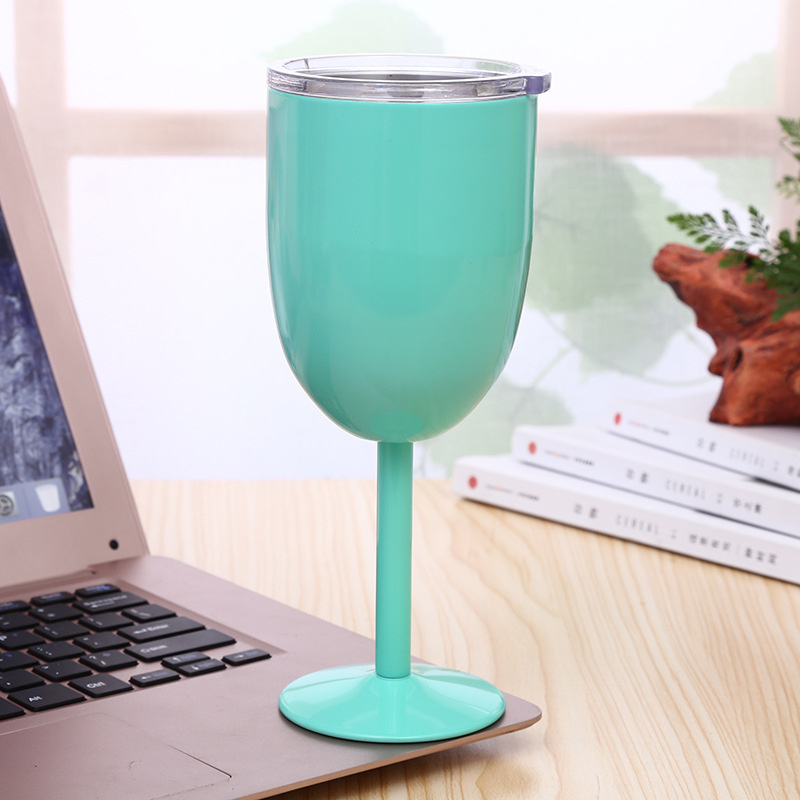 Verres à vin à gobelet en acier inoxydable de 10 oz cadeau de désherbage isolé à double paroi