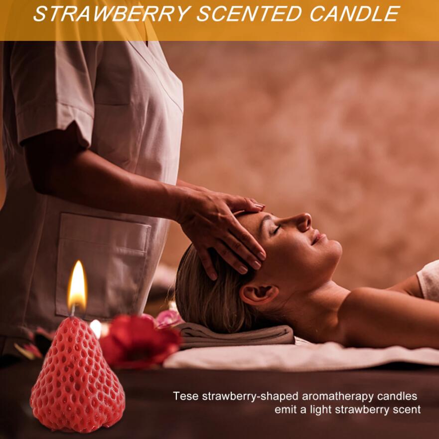 Handgemaakte aromatherapie Geurende fruit Strawberry kaarsen decoratie geschenk huis slaapkamer woonkamer bruiloft verjaardagsfeestje kaarsen