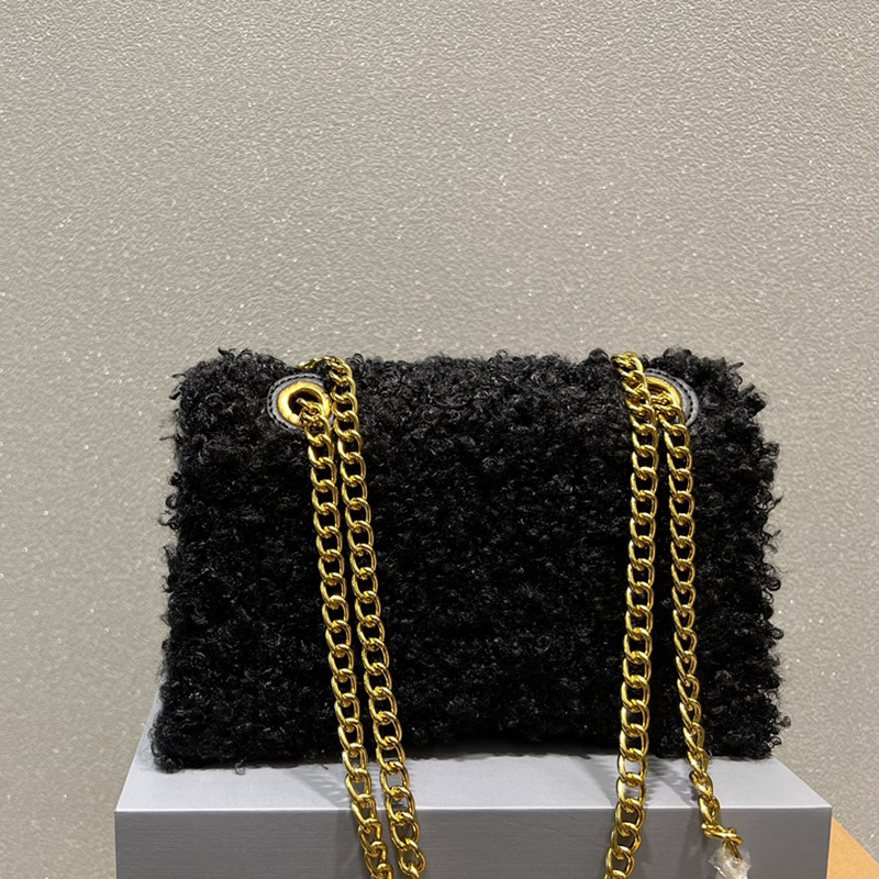Designer Bags Fashion Hourglass Handbags Women Shoulder Bag Lambswool Half Moon Classic Crossbody Purses Chain Totes Wallet