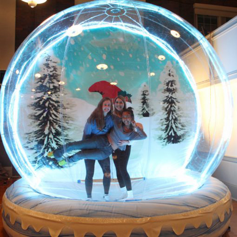 Party X MAS Aktiviteter 10ft Juldekoration Uppblåsbar snö Globe Transparent Bubble Tält utomhus