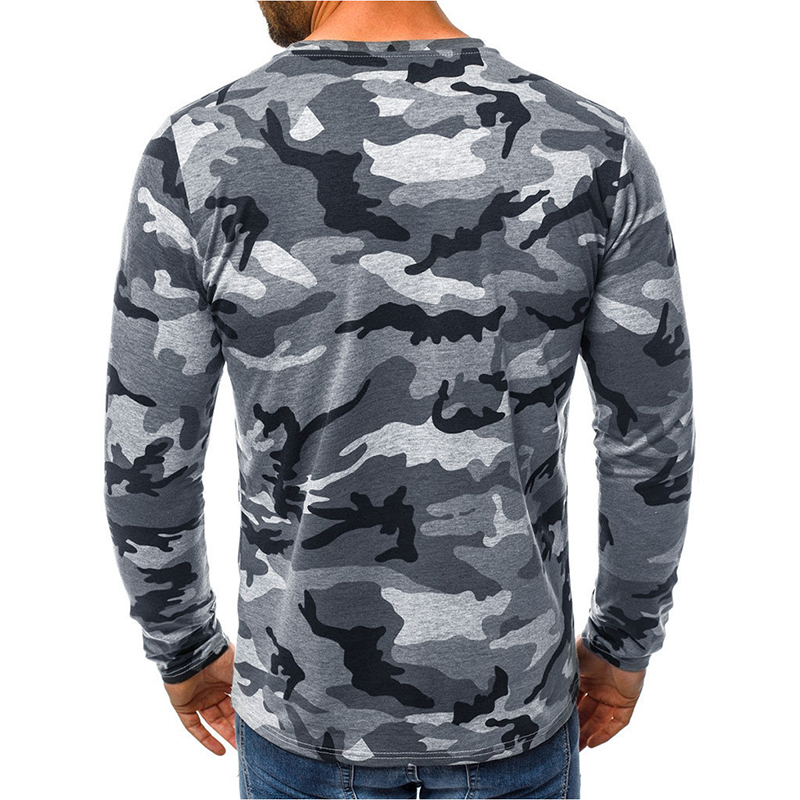 Camisetas para hombre Camiseta clásica de manga larga de camuflaje para hombre Camiseta de camuflaje táctica militar para primavera y otoño Camiseta informal delgada Tops Ropa 220919