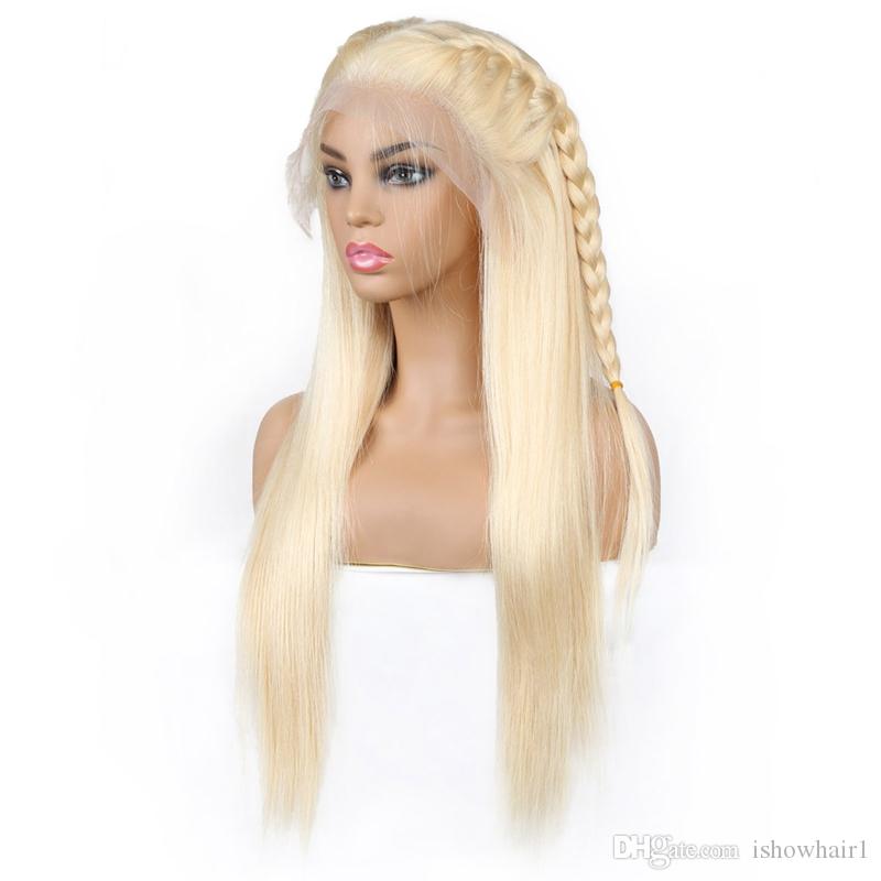 360 250% perruques brésiliennes brésiliennes à cheveux humains Blonde perruque avant en dentelle blonde pour les filles une perruque en dentelle pleine péruvienne avec les cheveux pour bébé