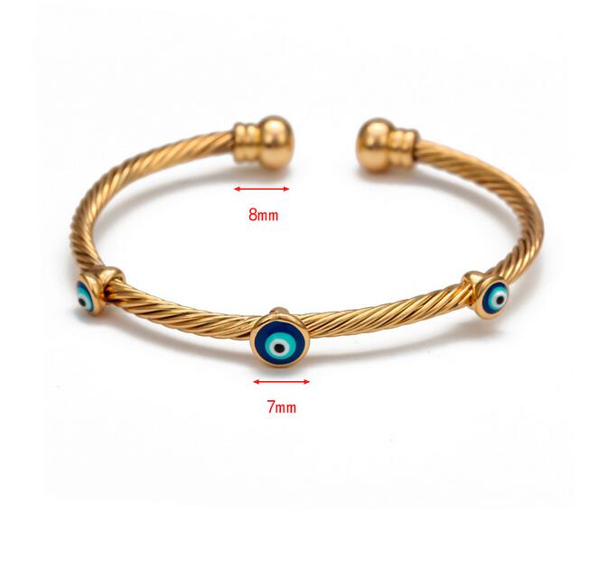 Caída de aceite malvado ojo turco brazalete pulsera oro plata Color brazaletes regalos para Mujeres Hombres joyería de moda regalo