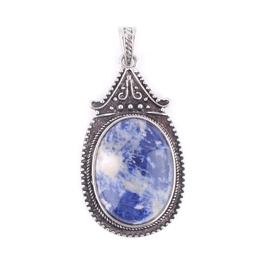 Natural Stone Amethysts Pendants Egg Shape Lapis Crystal Charmy for Vintage Jewelry Making Diy Women Necklace Gifts BN378