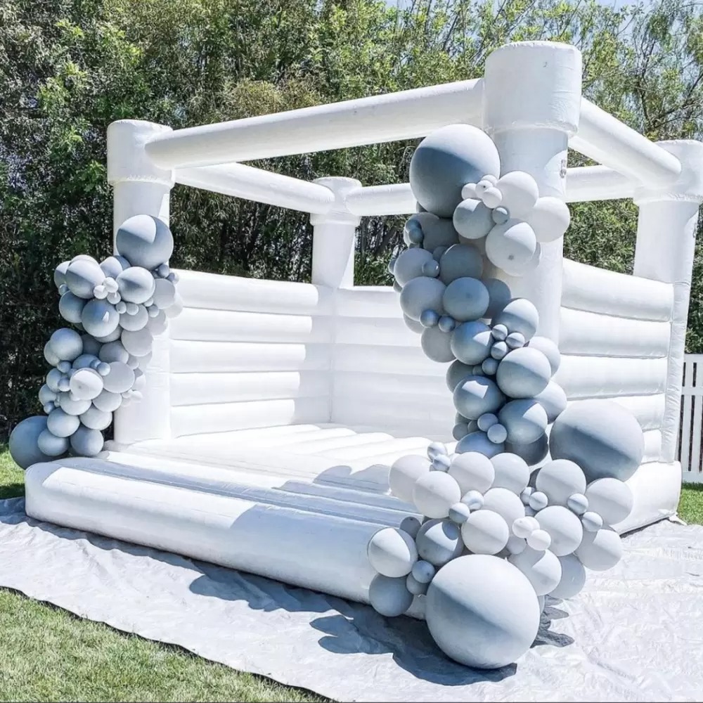 11.5x11.5ft Family Trampolines Bouncers White Wedding Jumper PVC Bouncy Castle/Moon Bounce House/Bridal Bounce House