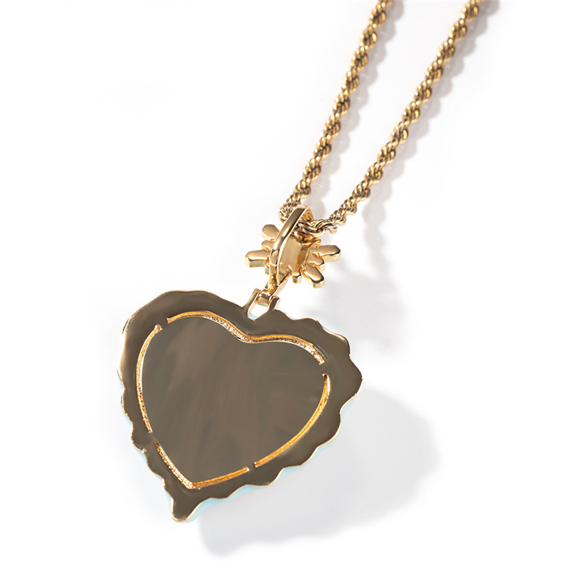 Simpatica collana con ciondolo Candy Love con catena ghiacciata Hip Hop placcata in argento dorato uomo donna244P