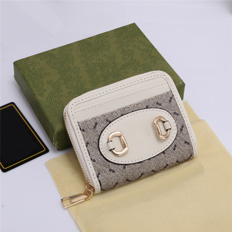 Portafogli a doppia catena di lettere unisex in pelle borse con cerniera portafoglio porta portafere