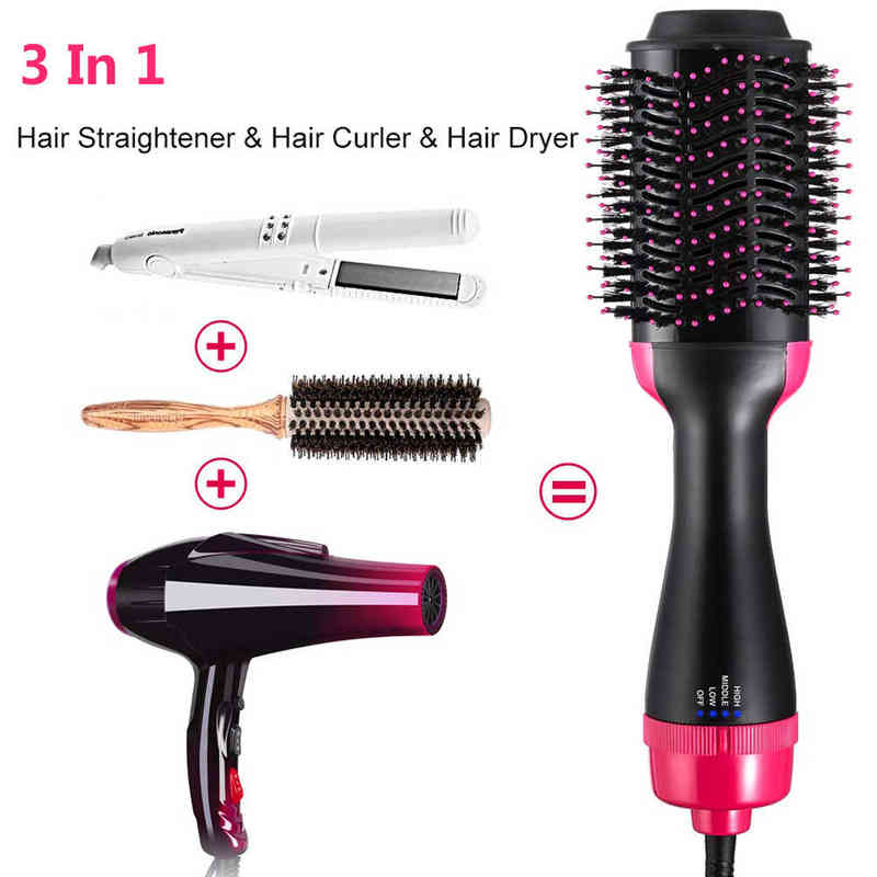 Hair Curlers Straighteners Straight/Curls One-Step Hair Dryer Volumizer Roller Electric Hot Air Curling Tangle Detangling Comb Blow Dryer Hot Air Brush T220916