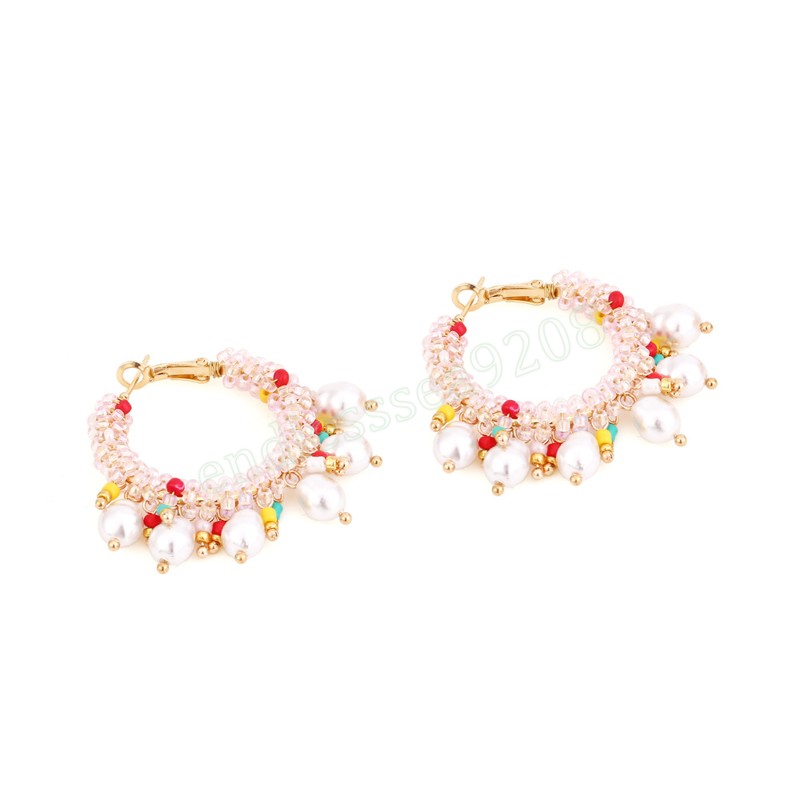 Boucles d'oreilles bohème en fausses perles pour femmes, Vintage, en résine, en perles, accessoires de bijoux faits à la main